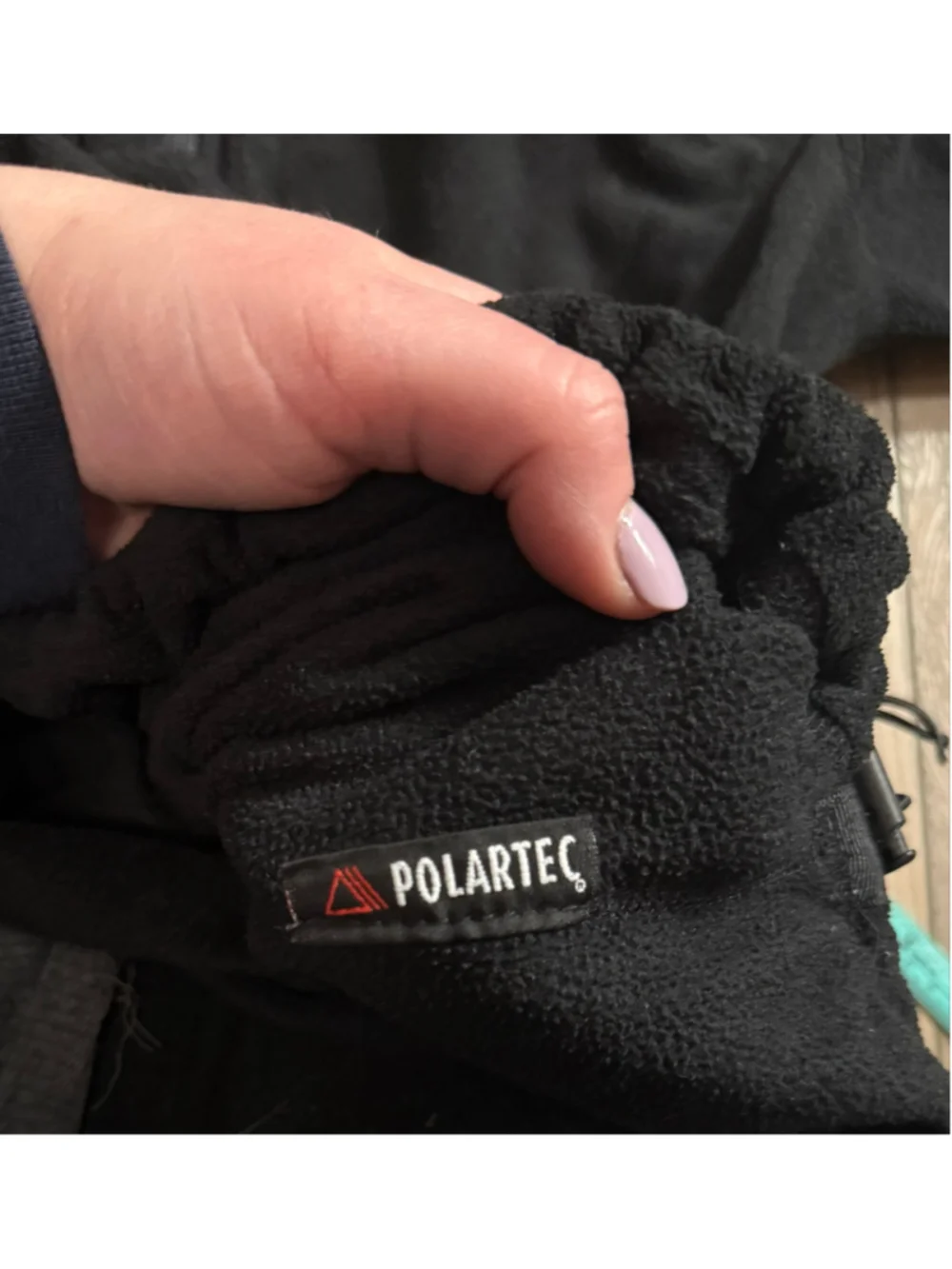 Vintage Men's REI Black Polartec Fleece Quarter Zip Sweater L